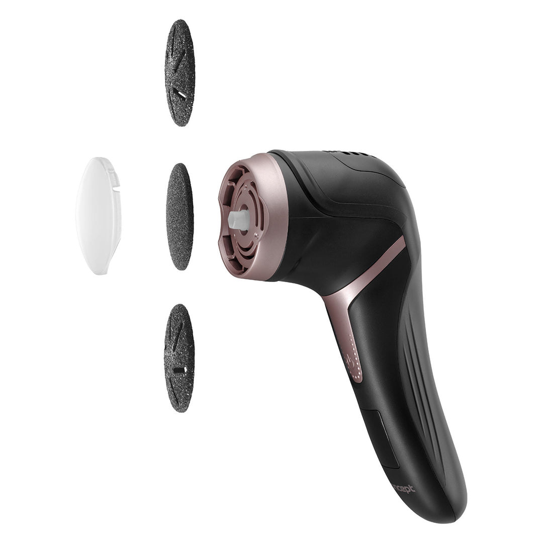 Elektrický pilník na paty Concept, 3 podložky, dobíjecí, černý, PN3020