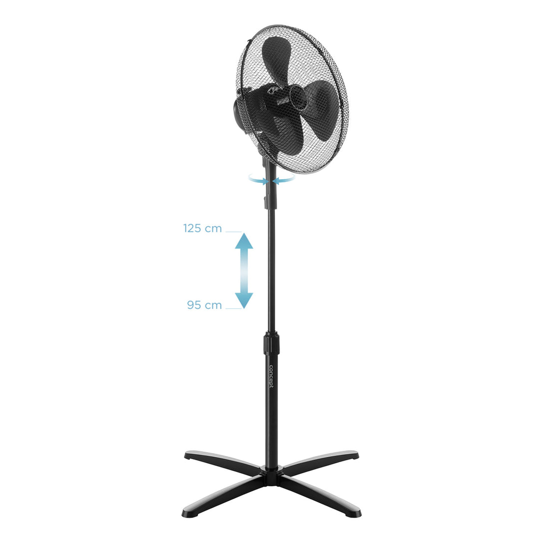 Ventilátor Concept, stojanový, 40W, 3 rychlosti, černý, VS5050