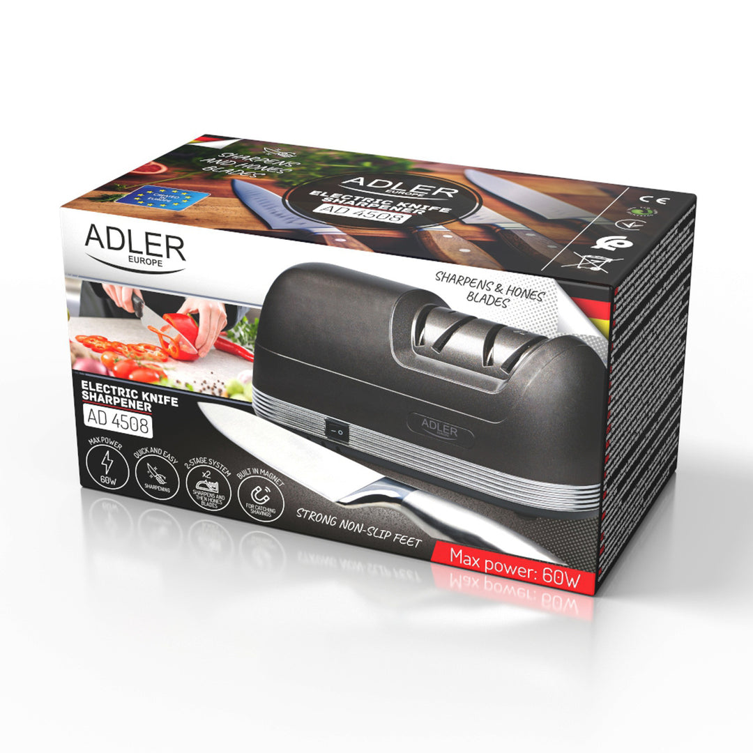 Elektrický brousek na nože Adler, výkon 60 W, 2stupňový systém AD 4508