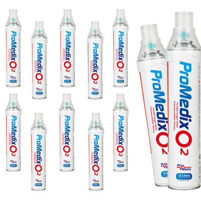 12x přenosný 99,4% inhalátor kyslíku v plechovce Promedix 12L, PR-994