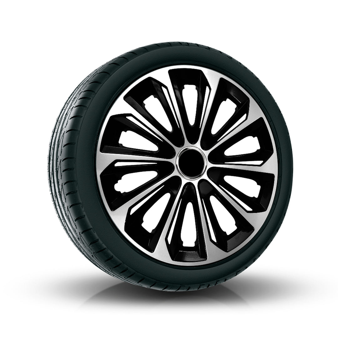 Univerzální kryt náboje 15" NRM Extra Strong stříbrný/černý 1 kus