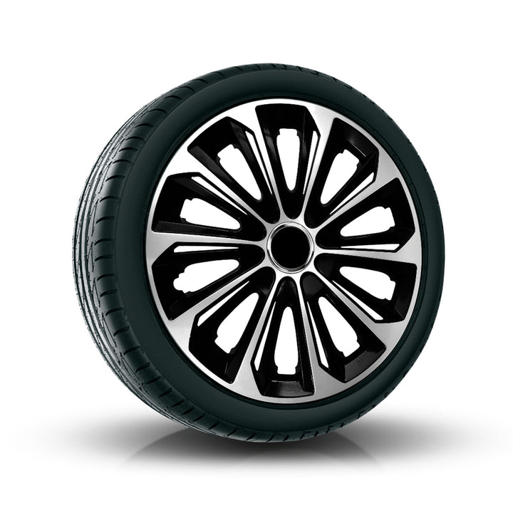 Univerzální kryt náboje 15" NRM Extra Strong stříbrný/černý 1 kus