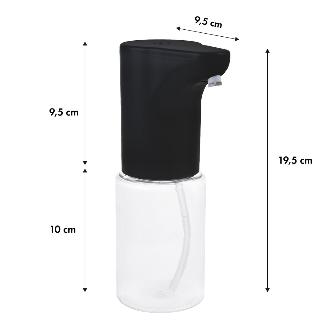 Automatický dávkovač Promedix, zásobník na tekutá mýdla, dezinfekční prostředky, 300 ml, 4xAA, černý, PR-540 B