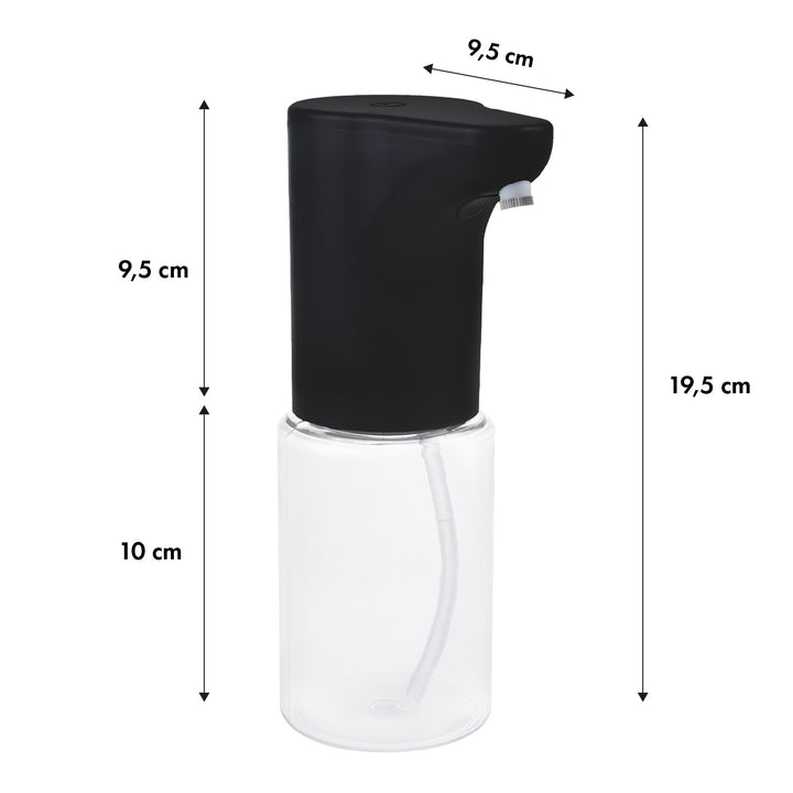 Automatický dávkovač Promedix, zásobník na tekutá mýdla, dezinfekční prostředky, 300 ml, 4xAA, černý, PR-540 B