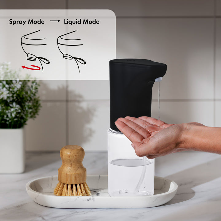 Automatický dávkovač Promedix, zásobník na tekutá mýdla, dezinfekční prostředky, 300 ml, 4xAA, černý, PR-540 B