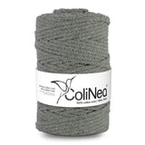 ColiNea, bavlněná šňůra s bavlněným jádrem, opletená, 5 mm, 100 m, tmavě šedá