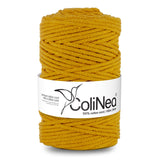 ColiNea, bavlněná šňůra s bavlněným jádrem, opletená, 5 mm, 100 m, hořčicová