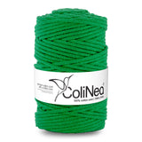 ColiNea, bavlněná šňůra s bavlněným jádrem, opletená, 5 mm, 100 m, zelená
