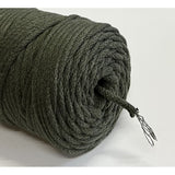ColiNea, bavlněná šňůra s bavlněným jádrem, opletená, 5 mm, 100 m, khaki barva