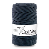 ColiNea, bavlněná šňůra s bavlněným jádrem, opletená, 5 mm, 100 m, inkoustová