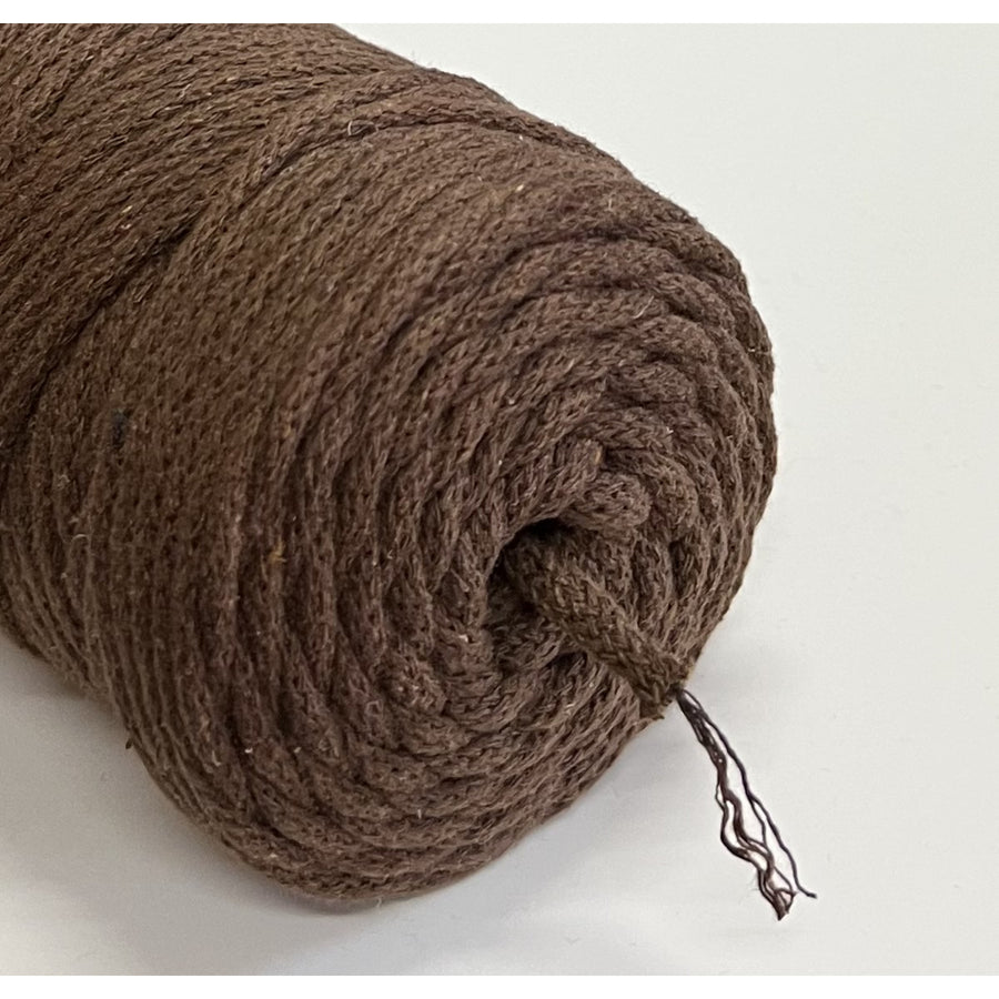 ColiNea, bavlněná šňůra s bavlněným jádrem, opletená, 5 mm, 100 m, hnědá