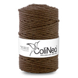 ColiNea, bavlněná šňůra s bavlněným jádrem, opletená, 5 mm, 100 m, hnědá