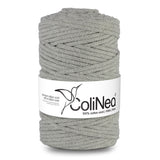 ColiNea, bavlněná šňůra s bavlněným jádrem, opletená, 5 mm, 200 m, šedá