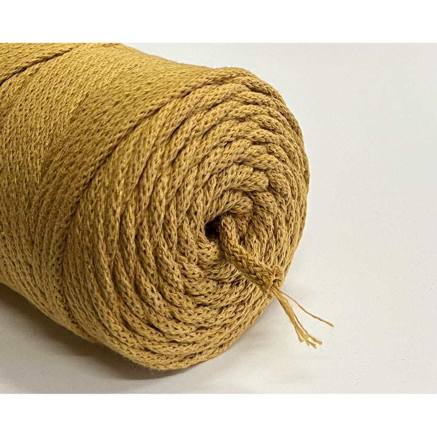 ColiNea, bavlněná šňůra s bavlněným jádrem, opletená, 5 mm, 200 m, hořčicová