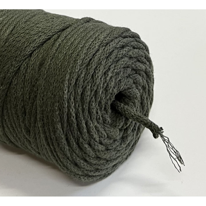 ColiNea, bavlněná šňůra s bavlněným jádrem, opletená, 5 mm, 200 m, khaki barva