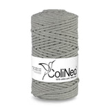 ColiNea, bavlněná šňůra s bavlněným jádrem, opletená, 3 mm, 100 m, šedá