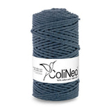 ColiNea, bavlněná šňůra s bavlněným jádrem, opletená, 3 mm, 100 m, džínovina