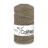 ColiNea, bavlněná šňůra s bavlněným jádrem, opletená, 3 mm, 100 m, tmavě béžová
