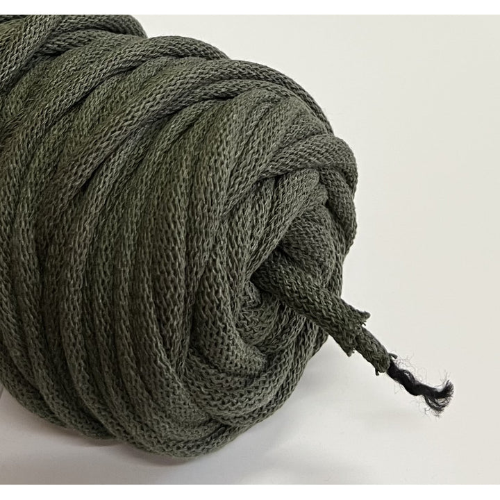 WAS, bavlněná šňůra s polyesterovým jádrem, opletená, 9 mm, 50 m, khaki barva