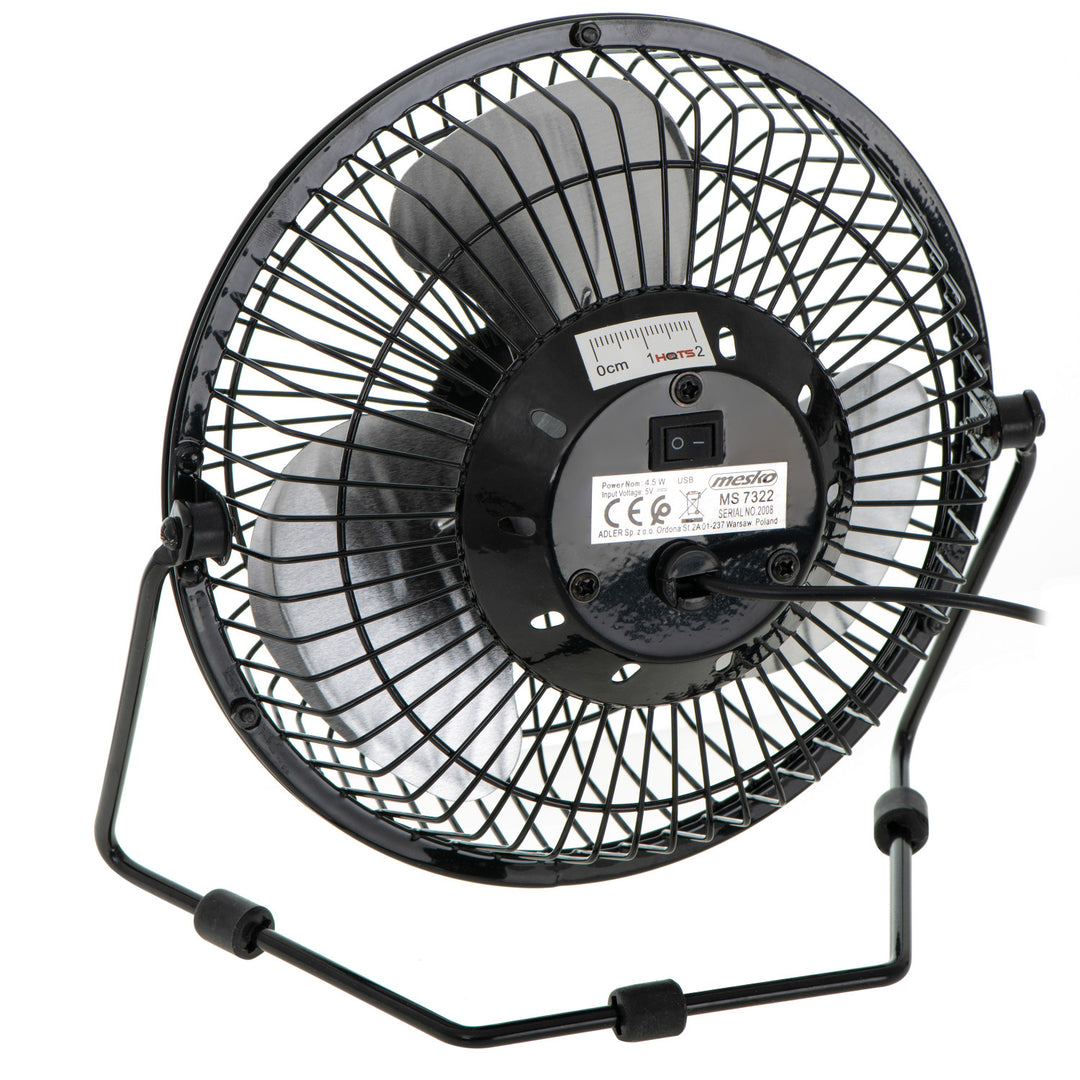 Stolní ventilátor Mesko, průměr 15 cm, napájení přes USB, vertikální oscilace, MS 7322