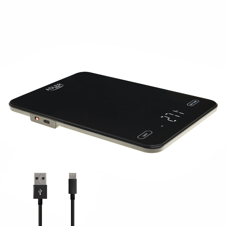 Kuchyňská váha, Adler, černá 10 kg, nabíjecí přes USB, AD 3177