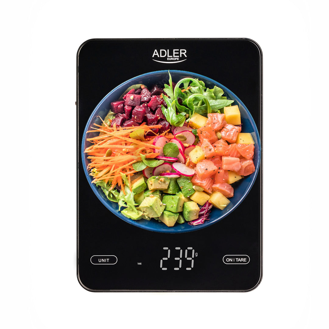 Kuchyňská váha, Adler, černá 10 kg, nabíjecí přes USB, AD 3177