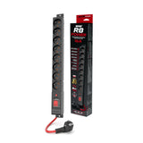 Přepěťová ochrana Acar, 16A, 3680W, 3m, černá, R8 POWER