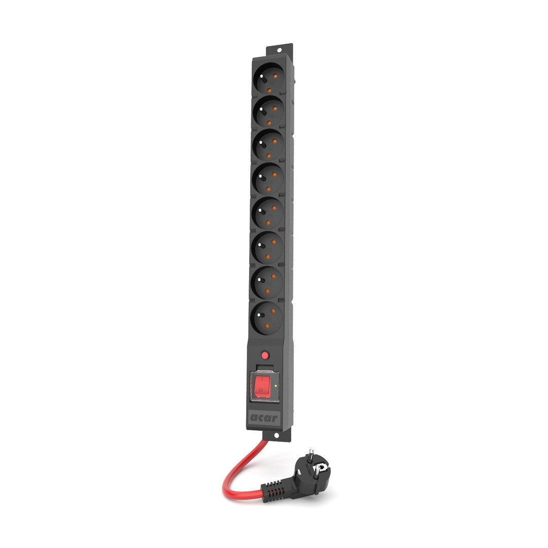 Přepěťová ochrana Acar, 16A, 3680W, 3m, černá, R8 POWER