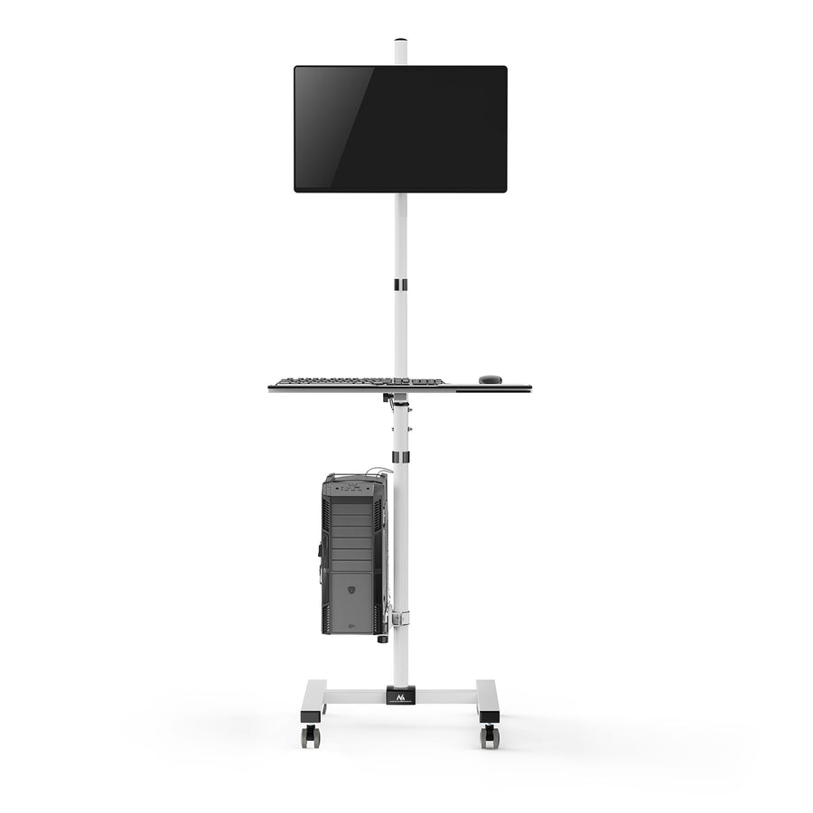 Profesionální stojanový vozík Maclean, mobilní počítačové pracoviště na kolečkách, max. 17"-32", max. 20 kg, MC-793