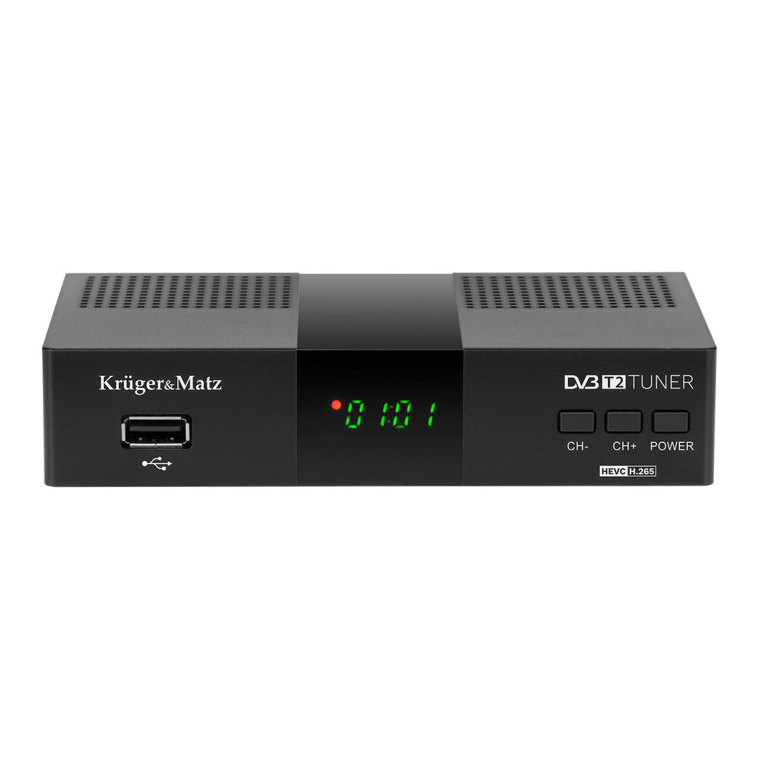 Tuner a dekodér DVB-T2 KM0550D H.265 HEVC EPG PVR Timeshift Kruger&Matz