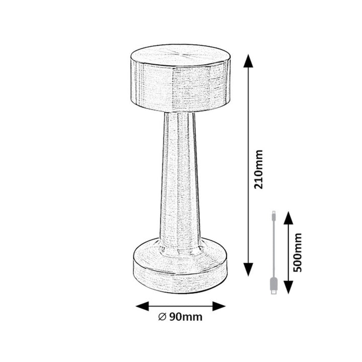 Stolní lampa Rabalux, 2,7W LED, 40lm, baterie 1200mAh, Senan