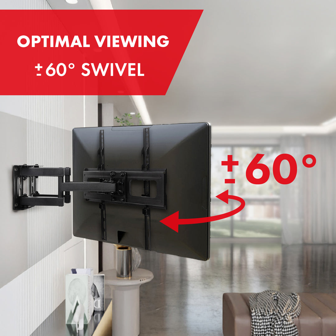 Držák Maclean na TV, max. VESA 400x400, 32-75", 50 kg, horizontální a vertikální nastavení úhlu, profil 80-380 mm, černý, MC-788