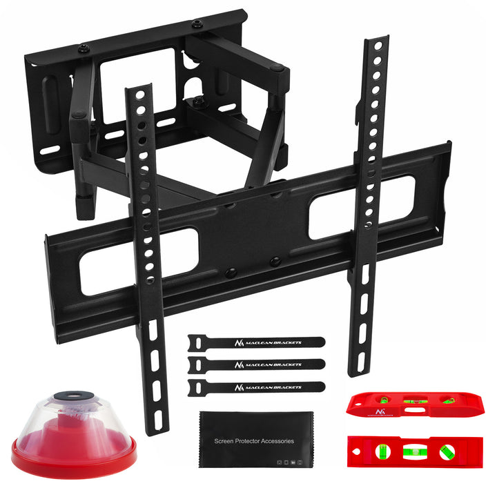 Držák Maclean na TV, max. VESA 400x400, 32-75", 50 kg, horizontální a vertikální nastavení úhlu, profil 80-380 mm, černý, MC-788