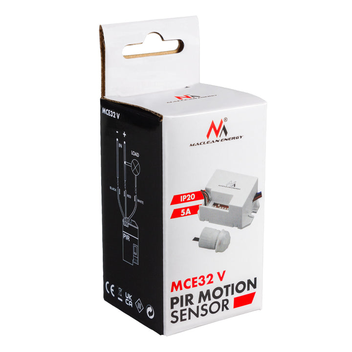 Detektor pohybu Maclean PIR, s externím senzorem, 12-24V DC, 360°, MCE32 V