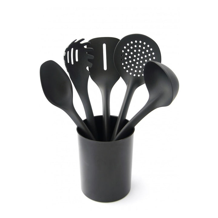 Sada 5 kuchyňských nástrojů + 15 cm nádoba černá Practic Handy