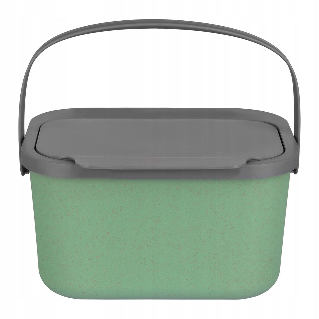 Koš na bioodpad, objem 4,5 litru, zelený s šedým víkem, Mini Bini