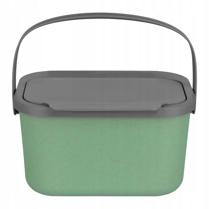 Koš na bioodpad, objem 4,5 litru, zelený s šedým víkem, Mini Bini