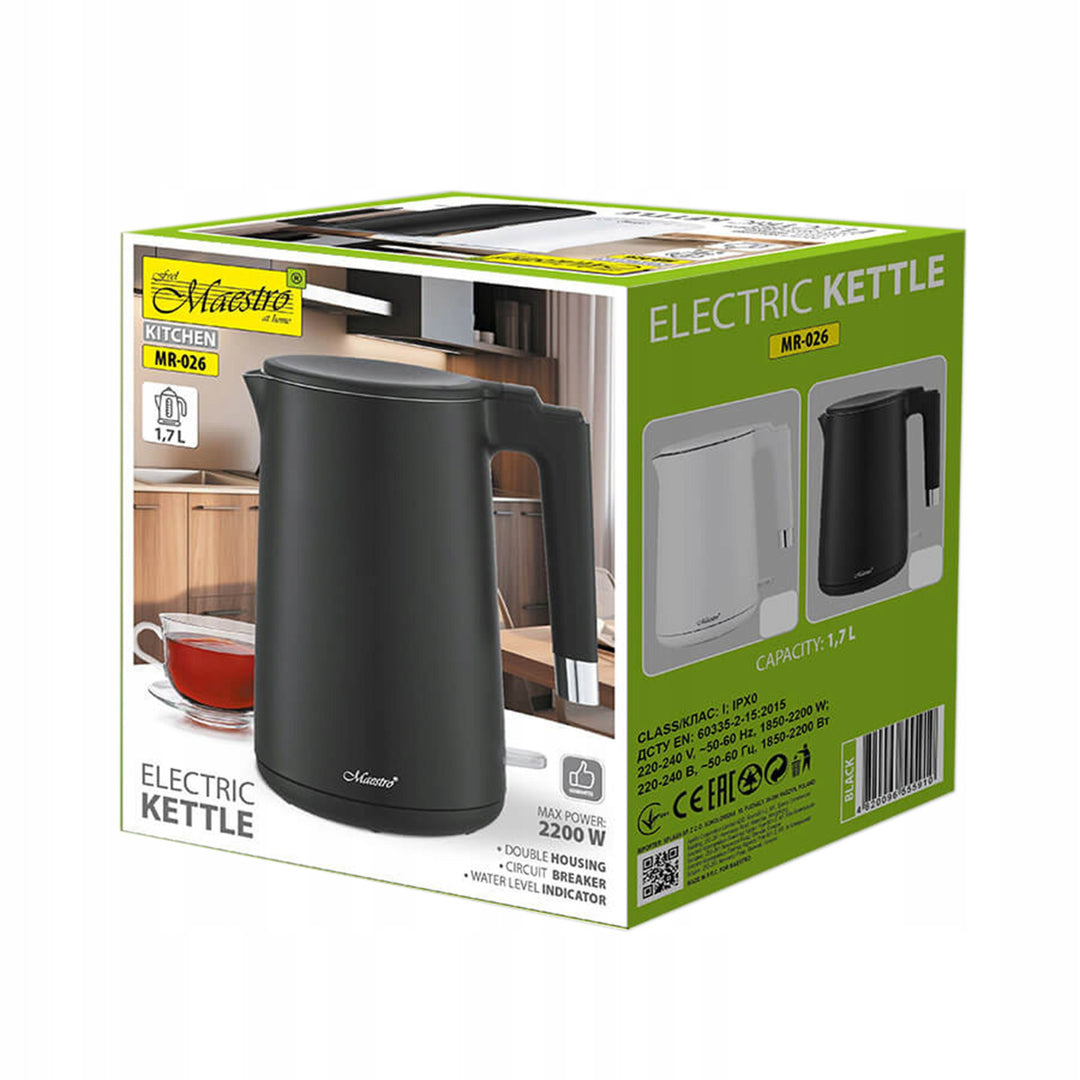 Rychlovarná konvice Maestro, 1800W, 1,7l, černá, MR-026