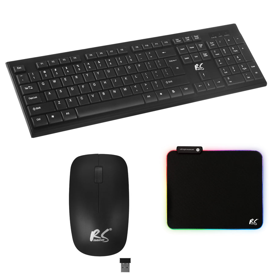 Bezdrátová klávesnice + myš COMBO NanoRS, RS580 + podložka pod myš