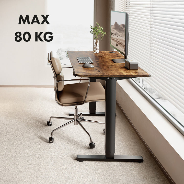 Elektricky výškově nastavitelný stůl Ergo Office, max. výška 1160 mm, max. hmotnost 80 kg, bez desky, černý, ER-400 B