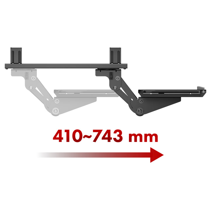 Držák klávesnice Maclean pod stůl, nastavitelný, max. 5 kg, černý, MC-156 B