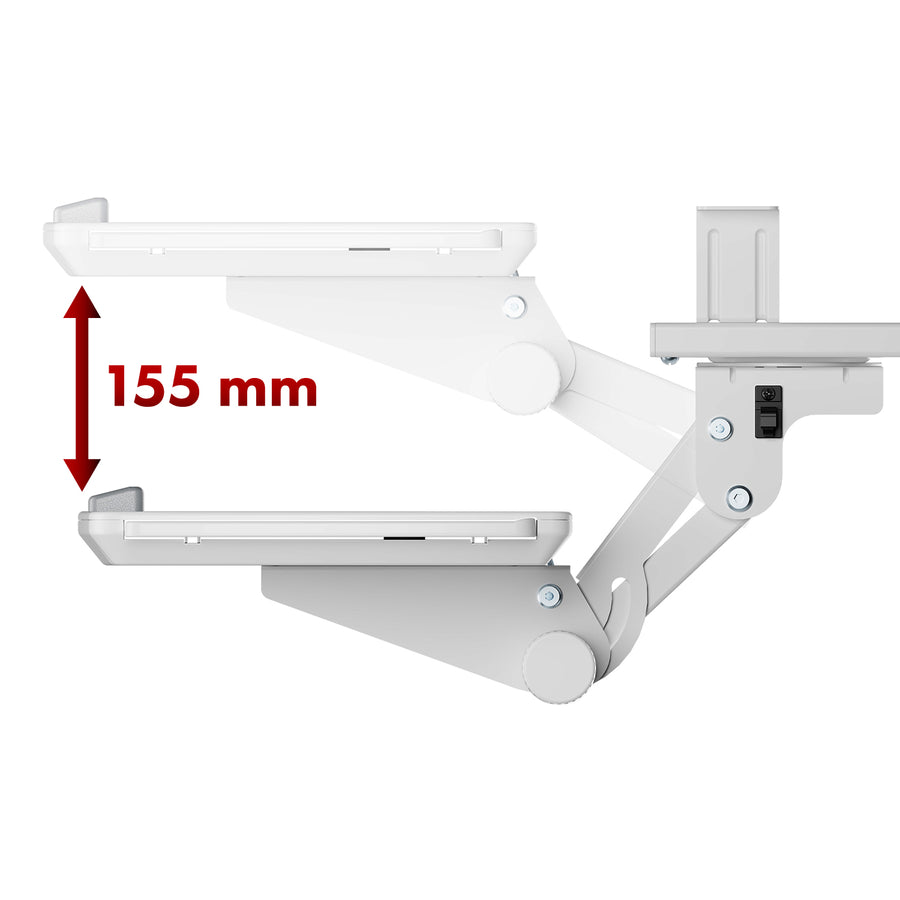Držák klávesnice Maclean pod stůl, nastavitelný, max. 5 kg, bílá, MC-156 W