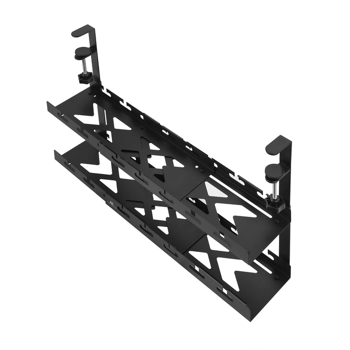 Organizér kabelů Maclean pod stůl, max. zatížení 5 kg, max. 728 mm, 2 úrovně, černý, MC-102 B
