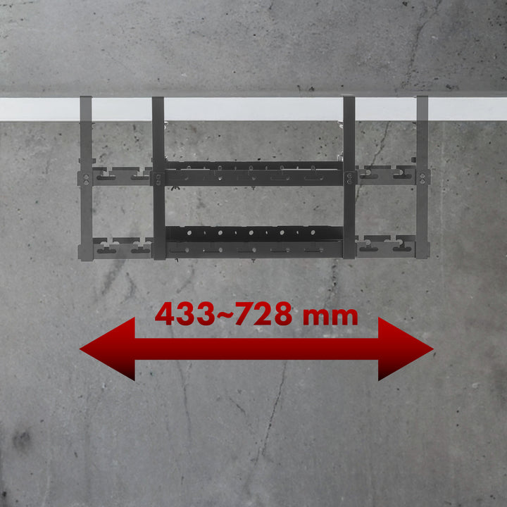 Organizér kabelů Maclean pod stůl, max. zatížení 5 kg, max. 728 mm, 2 úrovně, černý, MC-102 B