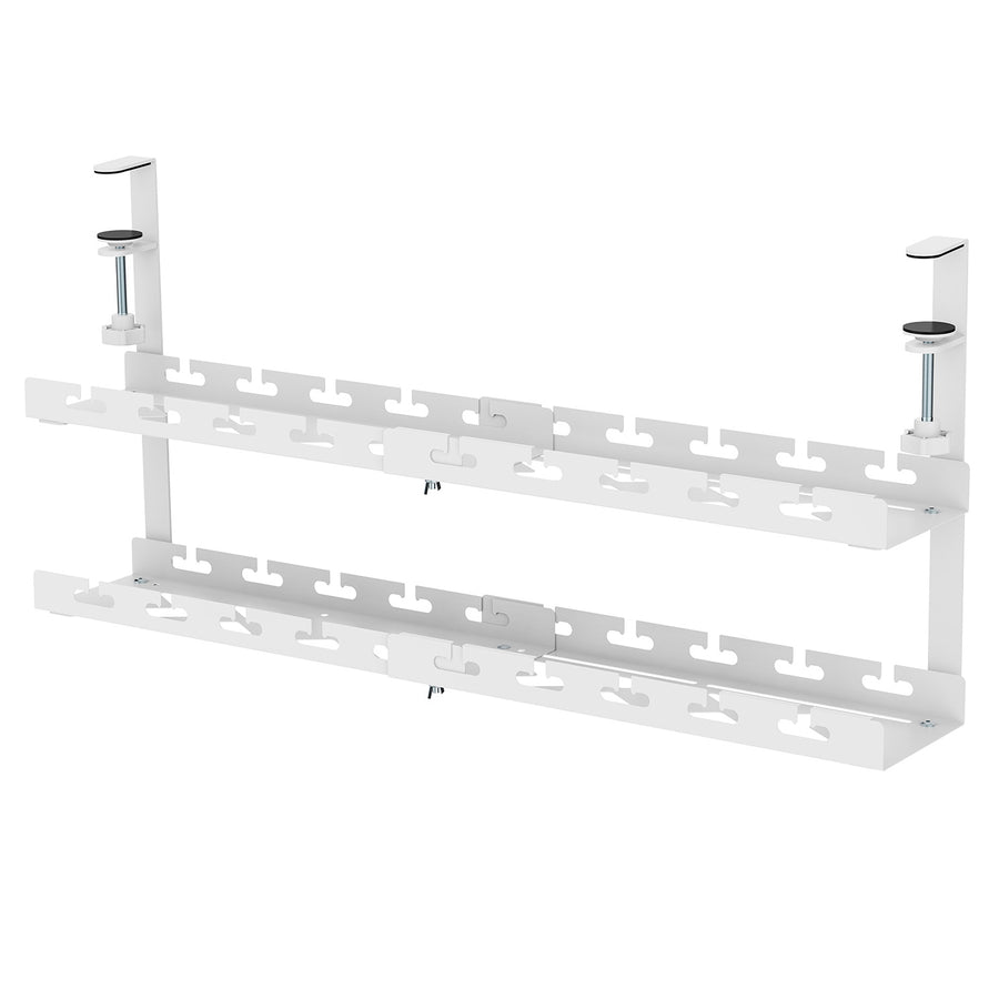 Organizér kabelů Maclean pod stůl, max. zatížení 5 kg, max. 728 mm, 2 úrovně, bílá, MC-102 W