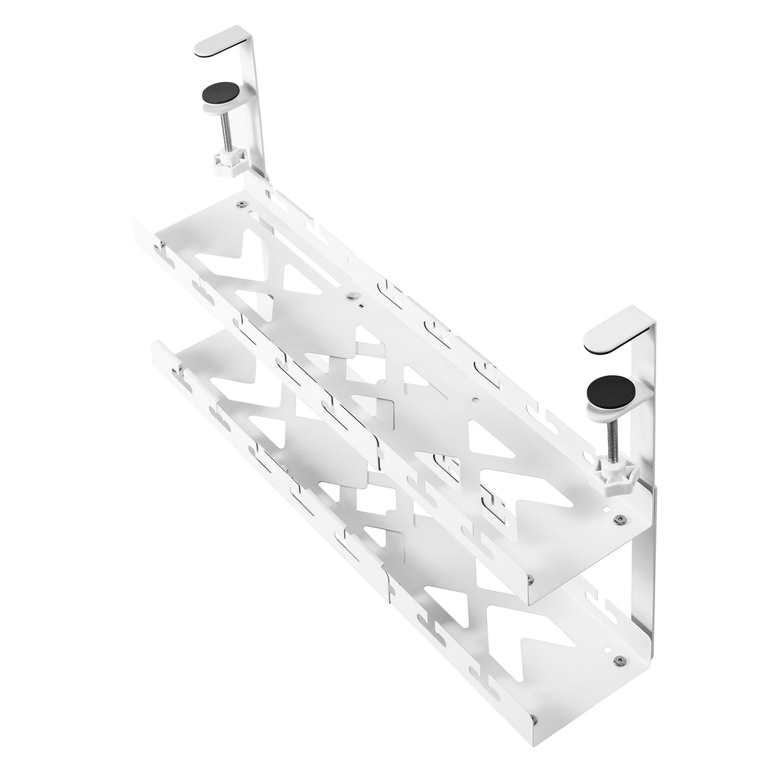 Organizér kabelů Maclean pod stůl, max. zatížení 5 kg, max. 728 mm, 2 úrovně, bílá, MC-102 W