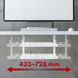Organizér kabelů Maclean pod stůl, max. zatížení 5 kg, max. 728 mm, 2 úrovně, bílá, MC-102 W