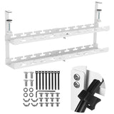 Organizér kabelů Maclean pod stůl, max. zatížení 5 kg, max. 728 mm, 2 úrovně, bílá, MC-102 W