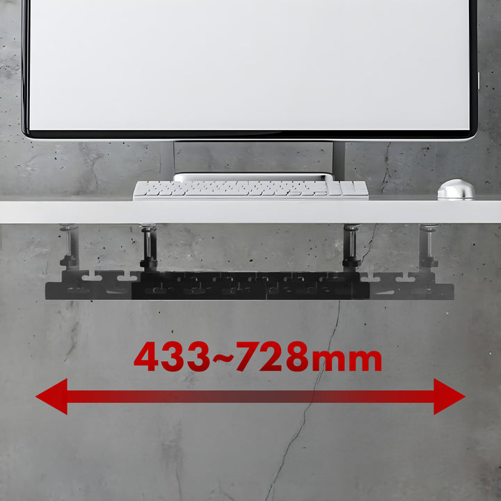 Organizér kabelů Maclean pod stůl, max. zatížení 5 kg, max. 728 mm, černý, MC-103 B