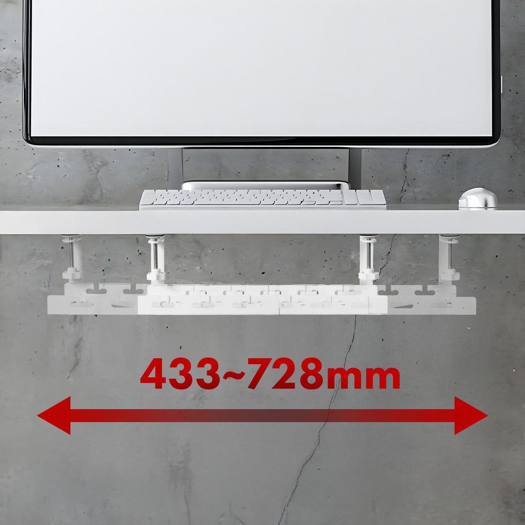 Organizér kabelů Maclean pod stůl, max. zatížení 5 kg, max. 728 mm, bílý, MC-103 W